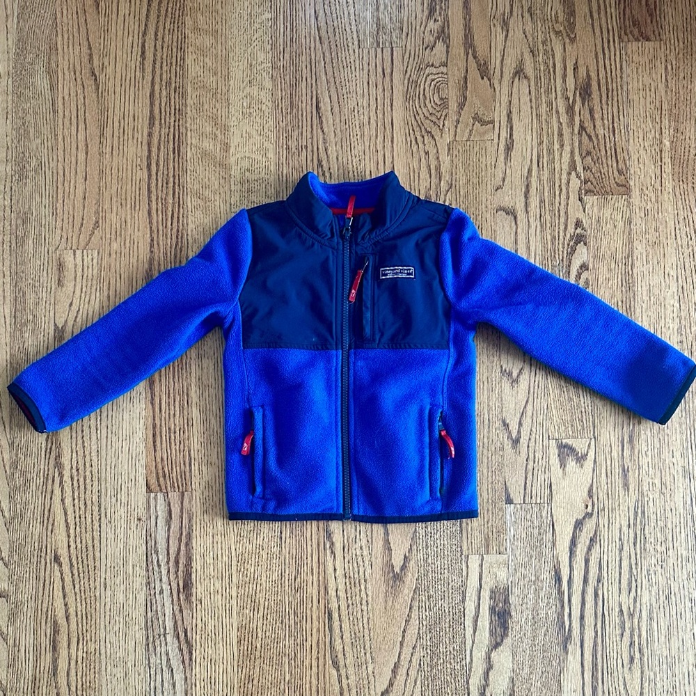 Vineyard Vines Boys' Harbor Fleece Full-Zip Jacket in Maritime Blue